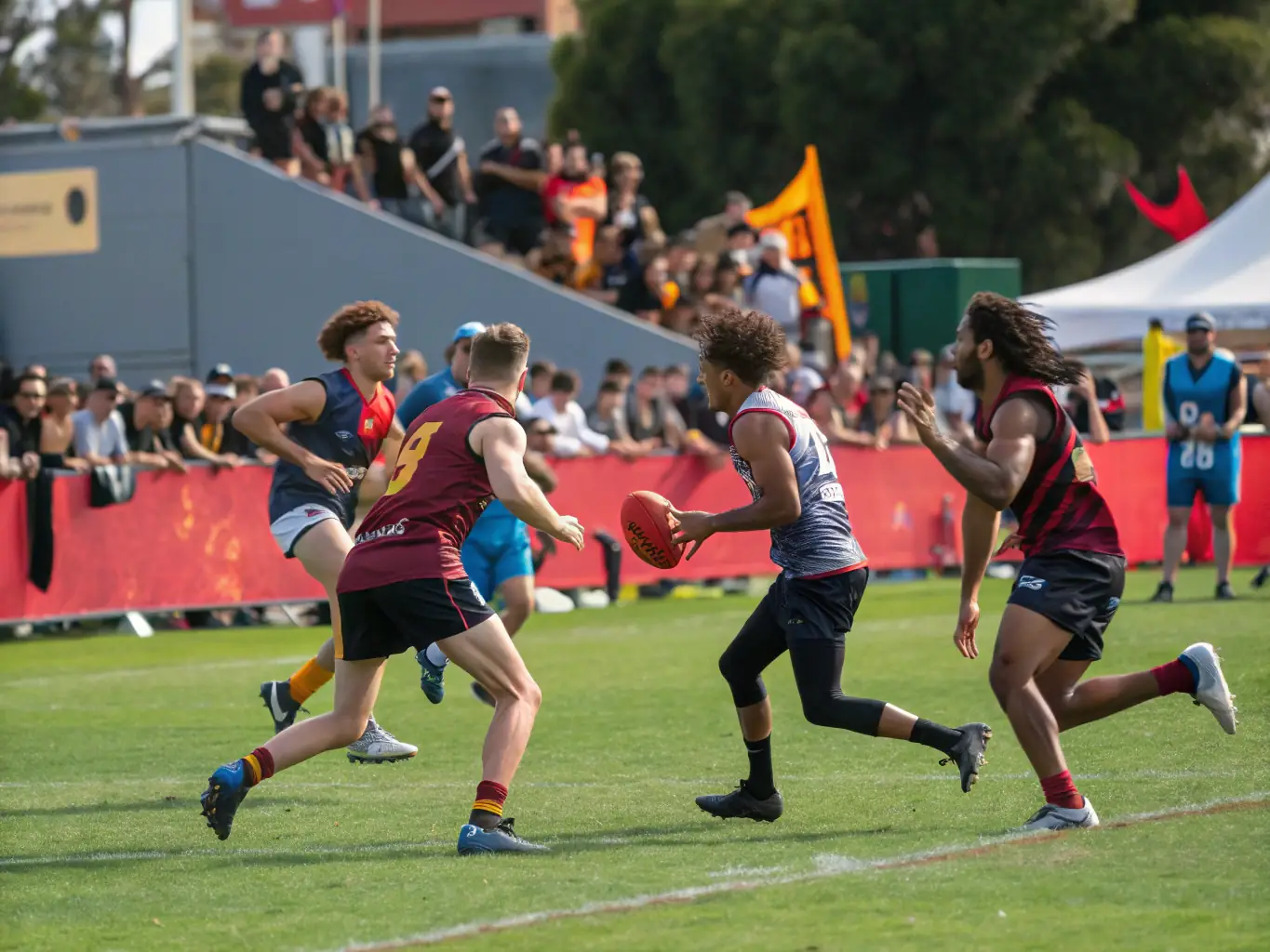 A dynamic image of a football match organized by SPORTING CHATAIGNERAIE CANTAL, capturing the excitement and competitive spirit of the game.