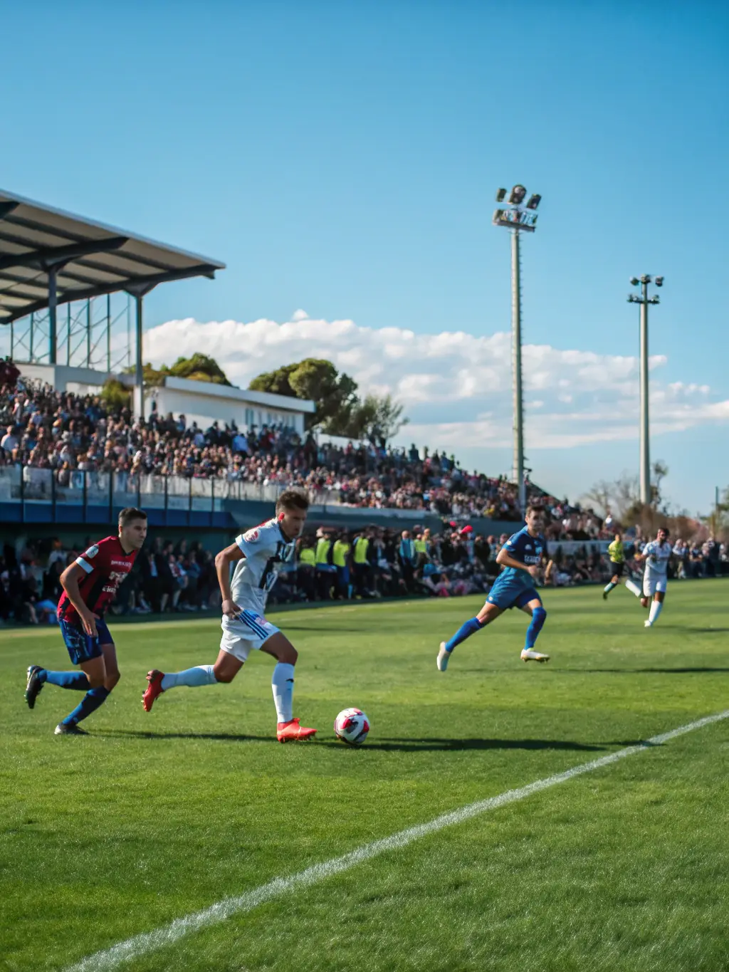 Image of a football match organized by Sporting Chataigneraie Cantal, showcasing the competitive spirit and community involvement.